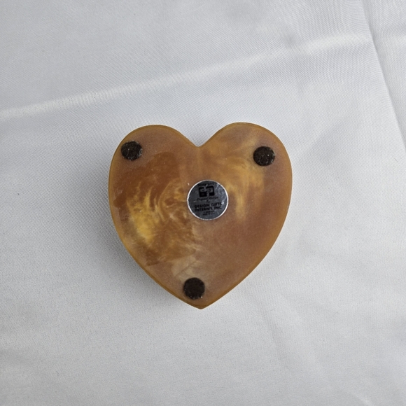 VTG 1974 Design Gifts Intern'l Seagulls Incolay Stone Carved  Heart Trinket Box - Picture 10 of 12